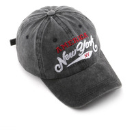 Casquettes de baseball rétro en toile délavée avec broderie américaine de New York pour hommes et femmes, broderie décontractée, logo personnalisé