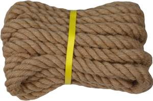 Cuerda de yute de Manila retorcida, natural, gruesa, para manualidades, barandillas náuticas, decoración de hamacas, enrollada para el hogar, exteriores y cercas agrícolas. - Product Image 2