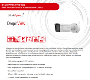 Caméra bullet varifocale <span class=keywords><strong>Hikvision</strong></span> IDS-2CD7A46G2/LM-IZHS <span class=keywords><strong>4MP</strong></span> DeepinViewX pour la protection périmétrique et la détection de véhicules dans le trafic routier - Product Image 6