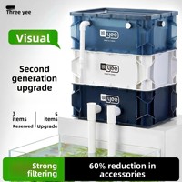 YEE Boîte de transport pour aquarium, filtre externe silencieux à circulation d'eau par goutte-à-goutte monté en hauteur, pour filtration de bassin