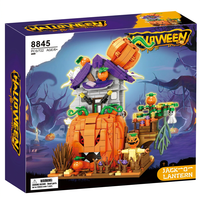 Ensemble de blocs de construction de maison citrouille d'Halloween, briques de citrouille Jack O'Lantern, jouet éducatif 722 pièces, modèle DIY pour enfants