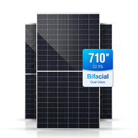 Panneaux solaires de type N monocristallins, technologie HJT, 710W, double vitrage bifacial, tuiles solaires pour toiture, système de panneaux solaires