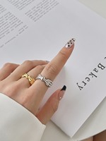 Dylam bijoux fins minimaliste en argent sterling 925 plaqué or 18 carats, nœud papillon réglable, polonais, bagues pour femmes redimensionnables