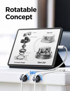 LISEN - Nuevo Organizador de Cables Magnético, Paquete de 6, Ajustable 360°, Fácil de Usar, Soporte para Gestión de Cables para Mesa - Product Image 6