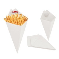Vente en gros logo personnalisé cône jetable en papier pour frites avec plateau à sauce ketchup emballage de crème glacée gaufrée cônes chips de churros