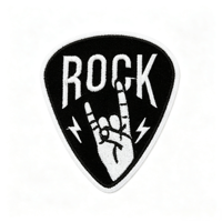 Patch brodé personnalisé thermocollant à scratch, badge musical punk pour guitariste, vêtements, sacs, usine OEM ODM, faible MOQ, livraison rapide
