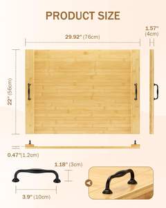 Planche à découper avec couvercle de cuisinière en bambou avec poignées - 30 x 22 pouces, <span class=keywords><strong>protection</strong></span> multifonctionnelle pour cuisinières électriques et à gaz, comptoir de camping-car - Product Image 6