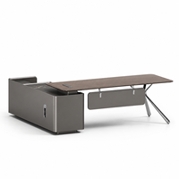 Bureau de direction moderne en forme de L, table de bureau de luxe pour PDG, ensemble de mobilier de bureau pour poste administratif