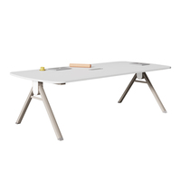 Table de conférence de bureau moderne et durable pour 6 à 12 personnes, utilisation hôtelière, table de négociation en panneaux de bois, table de salle de réunion, fourniture d'usine