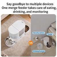 Nouveau produit d'usine : Distributeur automatique de nourriture pour animaux 2-en-1 avec fontaine à eau et contrôle Wi-Fi via application, distributeur intelligent de nourriture pour chiens avec caméra et minuterie