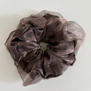 Bandeau coréen double couche en tissu pêche pour femme, accessoire de cheveux pour queue de cheval nouée - Product Image 5