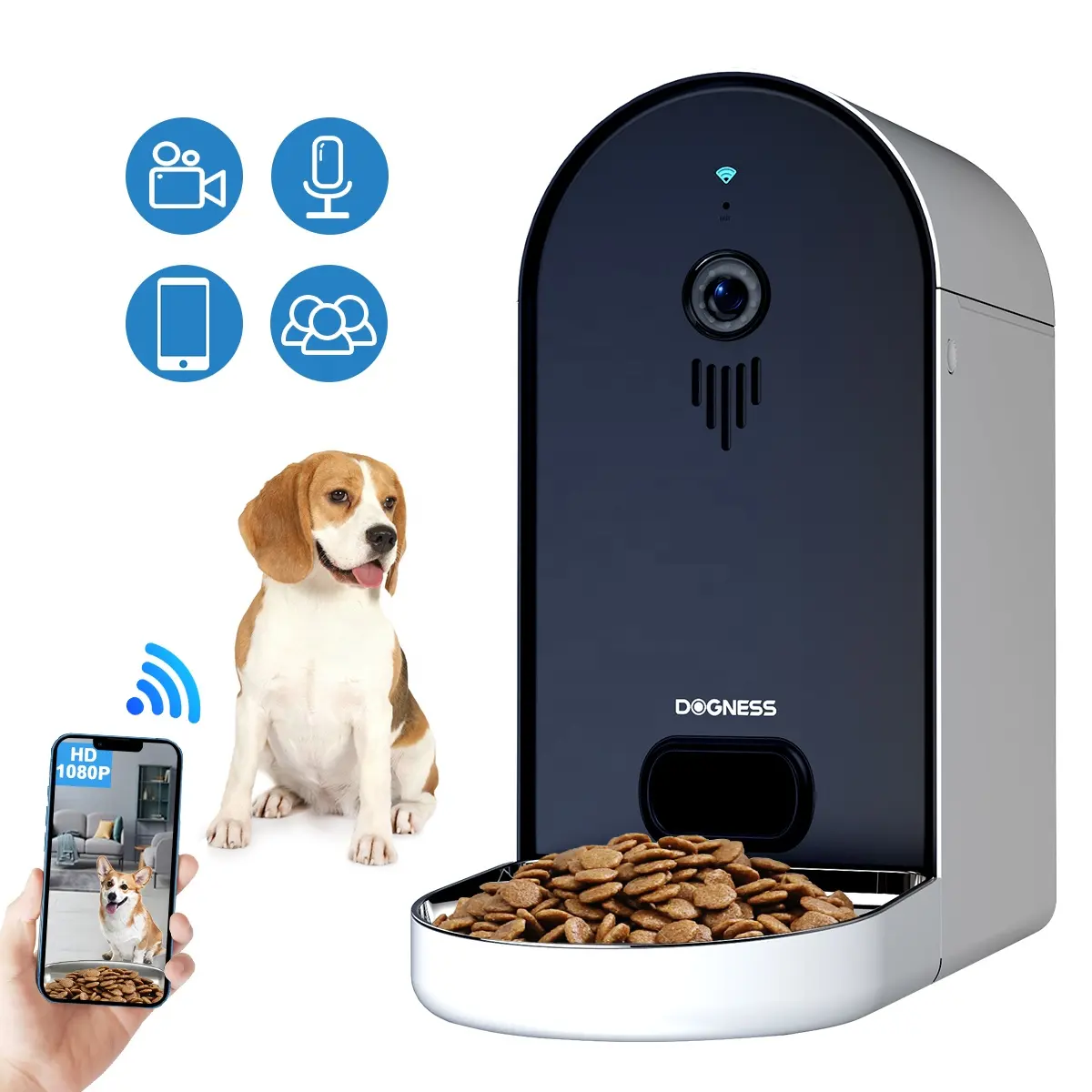 Dogness Multifunction Smart Pet Feeder App Remote Control Cat Dog Intelligent Feeder with Control Timer And Camera