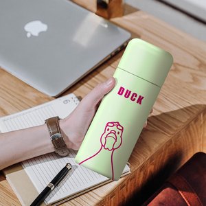 2024 New 600ml Stainless Steel Water Bottle Cute 3d Printed Design <b>Straw</b> Vacuum Style For Green - Product Image 2
