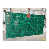Dalles de malachite vertes polies, pierres semi-précieuses, grandes dalles de marbre vert pour la décoration murale de luxe