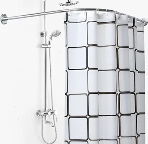 Dossmorden — rideaux de douche de luxe noir, avec arc rond, accessoires pour chambre d'hôtel, pour femmes ou hommes