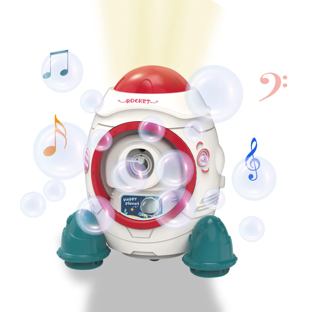 Custom Logo Kinderen Automatische Bubble Blower Speelgoed Plastic Kids Space Rocket Capsule Bubble Machine 2022