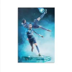 Famoso fútbol superestrella Ronaldo póster impresiones decoración de pared habitación deportiva regalo para ventilador fútbol retrato arte de pared