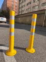 Poteau de délimitation flexible ROADSAFE 75 cm 2026, jaune, en PU réfléchissant, pour la sécurité des voitures et des parkings, destiné au marché équatorien