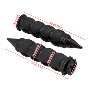 Manopole da 1 pollice (25mm) con inserti in gomma e estremità a punta per acceleratore, compatibili con Harley Sportster, Dyna, Softail, Touring, Honda e <span class=keywords><strong>Suzuki</strong></span> - Product Image 5
