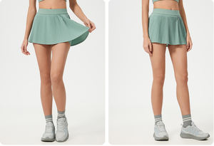 2025 Damen Plus Size Hochwertige atmungsaktive <span class=keywords><strong>2</strong></span> in 1 Falten rock Golf Tennis Pickle ball Padel Wear Rock mit Tasche - Product Image 4