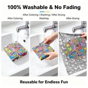 Couverture à colorier pour enfants XMW DIY Ocean Animal, couverture en polaire lavable à personnaliser avec des marqueurs textiles, cadeau artistique éducatif - Product Image 5