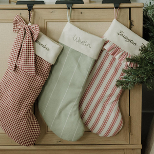Calza di <span class=keywords><strong>Natale</strong></span> Rustica Personalizzata in Gingham Stile Fattoria, Calze in Tela a Righe con Bordo in Pizzo e Volant, Decorazione Vintage per le Feste, Articolo di Grande Successo - Product Image 4