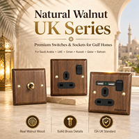 Prise murale rétro en acier inoxydable durable, norme britannique 13A, avec interrupteur USB Type C et interrupteur à bascule en laiton, prise électrique britannique