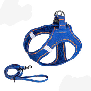Breathable Mesh <b>Pet</b> <b>Harness</b> With Matching Leash Set Adjustable Anti‑Pull Dog Vest For Daily Outdoor Walking - Product Image 1