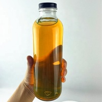 473ml Fait Sur Commande Cylindrique Froid Brasse Thé kombucha Boire frais jus de fruits bouteille en verre Avec Des Couvercles Noirs