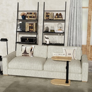 Table d'appoint en bambou pour petit espace, pour lit ou chaise, pliable, hauteur réglable, 2 emplacements pour téléphone et tablette, plateau de canapé pour accoudoir - Product Image 4