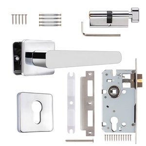 Manijas de Puerta de Aleación de Aluminio y <span class=keywords><strong>Zinc</strong></span> Negro Mate Europeo, Diseño Moderno, Accesorios Internos para Ventanas de Dormitorio con Cerraduras, Gran Venta - Product Image 5