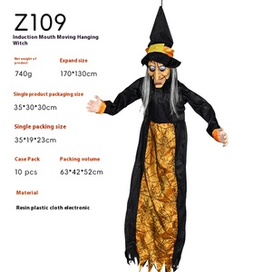 DAMAI Halloween Witch Ghost Festival Decoration Halloween Electric Luminous Hanging Ghost Voice Control Props Sticker Battery - Product Image 6