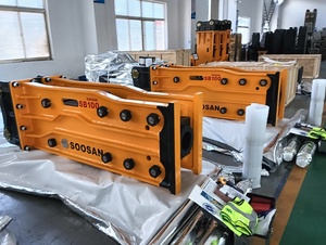 New SOOSAN SB100 Box Type Silenced Hydraulic Breaker Hammer 25-30 Ton Excavator Construction Use 150mm Chisel Yellow - Product Image 5