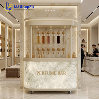 Bar Parfum dengan Roda yang Dapat Dilepas, Dilengkapi Lampu, Bar Parfum Mewah, Bar Parfum Mobile, Gerobak Parfum, Acara Pop-up