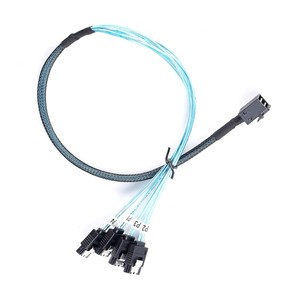 Cable de Conexión Directa Mini SAS HD SFF-8643 <span class=keywords><strong>4i</strong></span> a 4x SATA de 7 Pines - Product Image 3