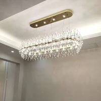 Lustre rond moderne VH en cuivre et cristal pour la maison, le bureau, le restaurant, l'hôtel, le bar - Éclairage intérieur LED à hauteur réglable