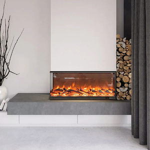 <span class=keywords><strong>Chimenea</strong></span> <span class=keywords><strong>Eléctrica</strong></span> <span class=keywords><strong>Panorámica</strong></span> Moderna de 1000 mm, Vidrio de Doble Cara, Llama Realista, Control Remoto, Fácil Instalación, Acero Elegante para Uso en Interiores - Product Image 3