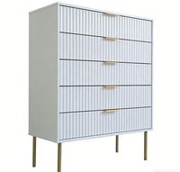 Armoire moderne en MDF à motif ondulé avec 5 tiroirs pour chambre à coucher, salon, hôtel, armoire pour salons