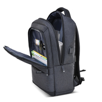 Sac à dos antivol pour ordinateur portable en polyester Oxford imperméable avec logo personnalisé, fermeture éclair et ceinture à coussin d'air USB pour étudiants universitaires (vente en gros)