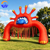 Arche d'entrée géante gonflable monstre multi-yeux rouge pour Halloween, carnaval, parc à thème, événement, décoration extérieure, accessoire
