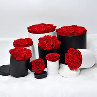 Roses éternelles de luxe en gros, faites à la main, préservées, pour la Saint-Valentin, la remise des diplômes, Noël, en boîte ronde