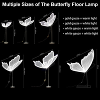 Décoration et fournitures de mariage en gros, style romantique luxueux de haute qualité, lustre en métal et tissu en forme d'ailes de papillon, éclairage LED classé IP54 pour la décoration de mariage