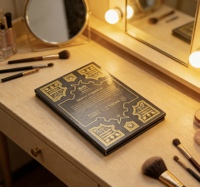 Palette de fards à paupières minéraux mats imperméables Vampyr Gothic 15 couleurs en forme de cœur - Palette de maquillage vide au design livre vintage