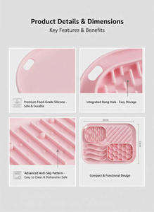 Silicone <b>Dog</b> Feeding <b>Mat</b> with Suction Cup Anti-Suffocation Non-Slip Slow Feeding Puzzle Design <b>Waterproof</b> & Dishwasher Safe - Product Image 4