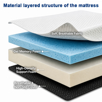 Matelas pliable en trois parties, taille simple, 6 pouces, léger, facile à transporter, pour les voyages, la maison, le bureau et l'utilisation comme lit d'appoint