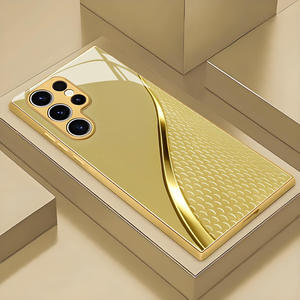 Custodia Protettiva in Vetro Temperato per <span class=keywords><strong>Samsung</strong></span> <span class=keywords><strong>Galaxy</strong></span> S26 Ultra S25 Edge S24 S23FE, Custodia Dorata Curva con Motivo a Scaglie. - Product Image 2