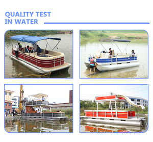 Yate pontón de dos pisos más popular para pesca rápida y fiestas con tobogán - Bote de remos popular - Product Image 4