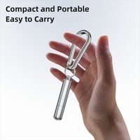 Yoosure YS9068 Alat Pelepas Kartu SIM 2-in-1 Portabel Mini Gantungan Kunci Pin Ejector EDC Paduan Aluminium untuk Earphone Headphone