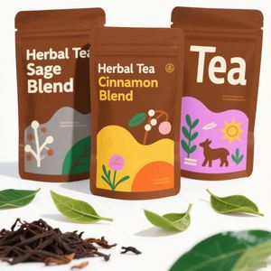 Custom Printed Eco Friendly Food Grade Resealable Zipper Aluminum Foil Mylar Tea Stand up Pouch for Loose Tea - Product Image 6