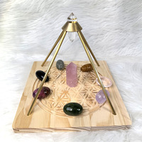 Nouveau Design pierre précieuse de guérison Fengshui bricolage sphère clair Quartz Point pyramide réseau d'énergie pour la décoration de la maison